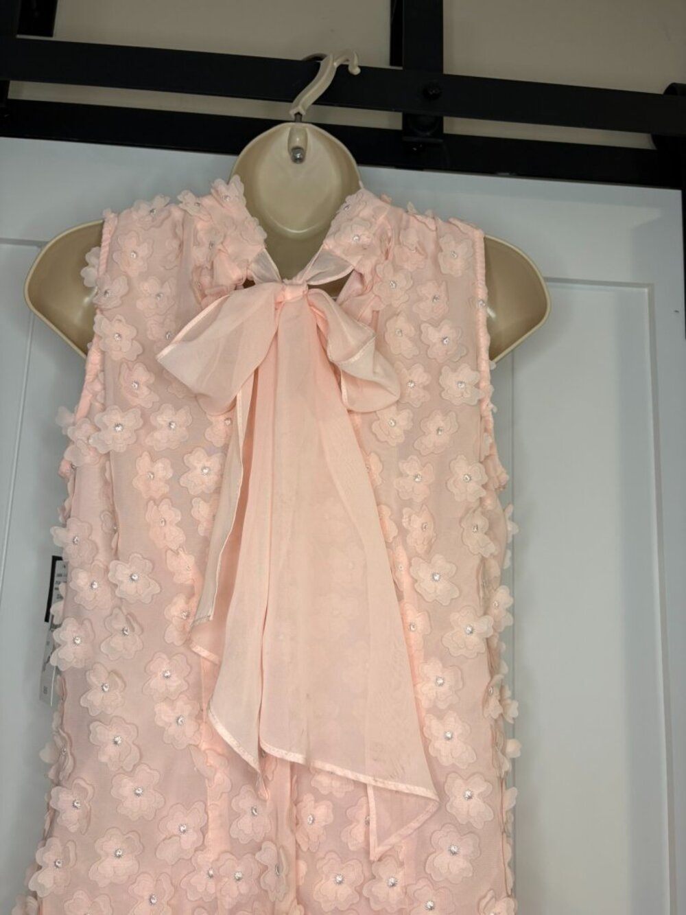 NWT Isabel & Nina 3D Flower Mock Neck Sleeveless Dress‎ size M, Blush - Picture 3 of 11